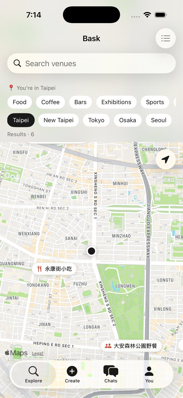Bask in map mode